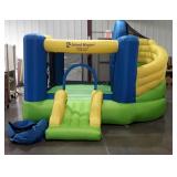 Island Hopper bounce house, has a tape spot on