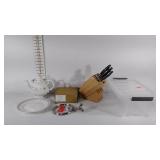 Glass plate & tea kettle (have cracks), Pottery