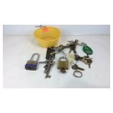 Bowl of keys and locks