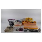 Bucket stickers (3), hardware organizers (2),