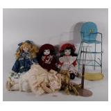 Porcelain dolls (4), 1 does have chipped pieces,