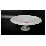Imperial Glass milk glass cake stand, 13" × 5"