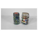 Two jars full of marbles, 5.5" tall