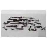 Tools, includes scissors, wrenches, pipe
