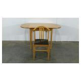 Drop leaf table, 53 x 30,  with a single chair,