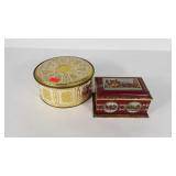 Two decorative tins, red made in Western Germany,