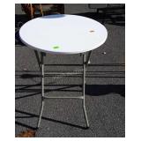 Folding Side Table, poly 24" top, 30" high,