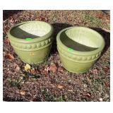 Pair of decorative Planter Pots, 12" Fiberglass