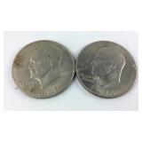 Two 1971 Eisenhower Dollars