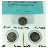 Three silver nickels