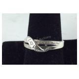 Genuine Diamond "Love" Ring, 4.3 grams Sterling