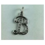 "B" Charm, 1 grams Sterling Silver