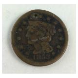 1853 Large One Cent (w/ Pendant Hole)
