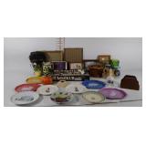 Picture frames, Rummikub game, decor plates,