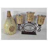 Home decor, 16" vase and 18" × 14" glass mosaic