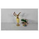 Decor, 22-kt gold plated pitcher, 12", and mini