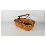 Home decor, 20" × 14" × 12" basket with glass