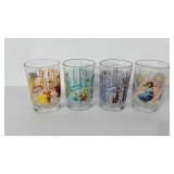 Glassware, four DreamWorks Shrek themed beverage