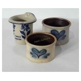 Pottery group, includes two bowls by buffalo