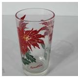 Poinsettia peanut butter glass, 5"