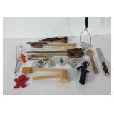 Kitchenwares, includes wooden mallets, wooden
