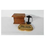 Home decor, includes wooden box with carved
