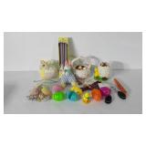 Easter decor, includes Easter eggs, candle,