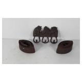 Cast iron sad irons and cast iron horse themed