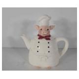 Hand painted Otagiri pig chef teapot, 8" tall