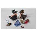 Two silverplate duck banks, have bottoms, just no