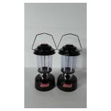 Two Coleman electric lamps, 15"