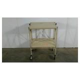 Collapsible enamel rolling cart, some rust as