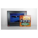 Wall art, soaring eagle poster, framed and double