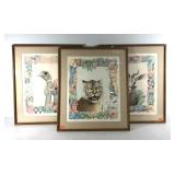Three animal prints by Casagrande, framed and
