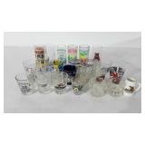 Barware, includes twenty-five souvenir shooters