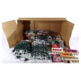 Christmas lights, bulbs, suction cup hooks, light