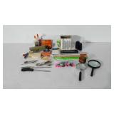 Office supplies, includes envelopes, glue,