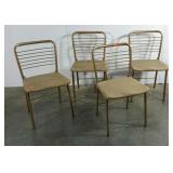 Chairs, metal frame, cracked vinyl seats, seller
