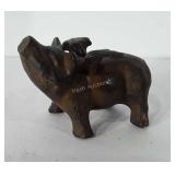 Cast iron flying pig figurine, 4.5"