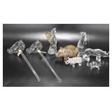 Glass decor, bird flower waterers, rhino