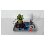 Home decor, includes plant stand with everlasting