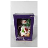 Snowman cookie jar in box, 11"