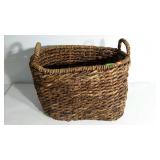Handled basket, 19 x 12 x 14, rolled rattan