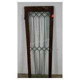 Cool old cabinet door, leaded glass, 15 x 46.5,