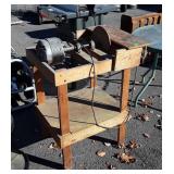 Shop Sander, Electric motor on wood stand,