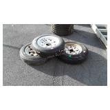 Three Tires with wheels, 5 lugs, 12" Trailer type