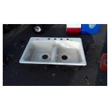 Kohler Enamel over Cast Kitchen Sink, Double Bay