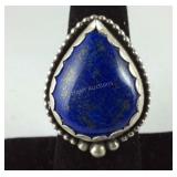 Sterling silver and lapis ring size 7.5