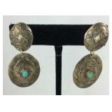 Sterling silver and turquoise earrings signed