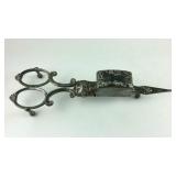 Fancy silver plate candle snuffer scissors